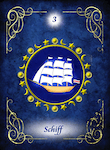 Lenormandkarten Art Blue Schiff Thor