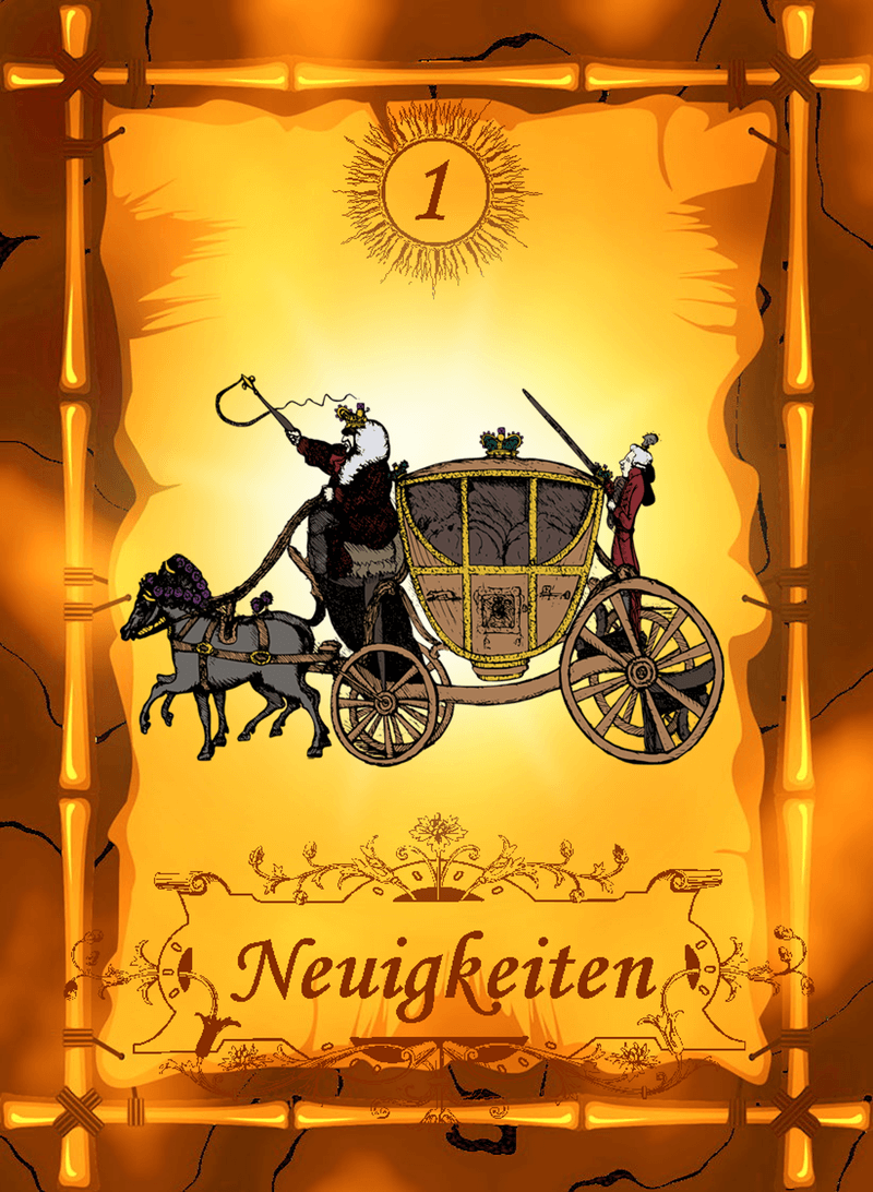Lenormandkarten gold Postkutsche Kartenleger Thorsten