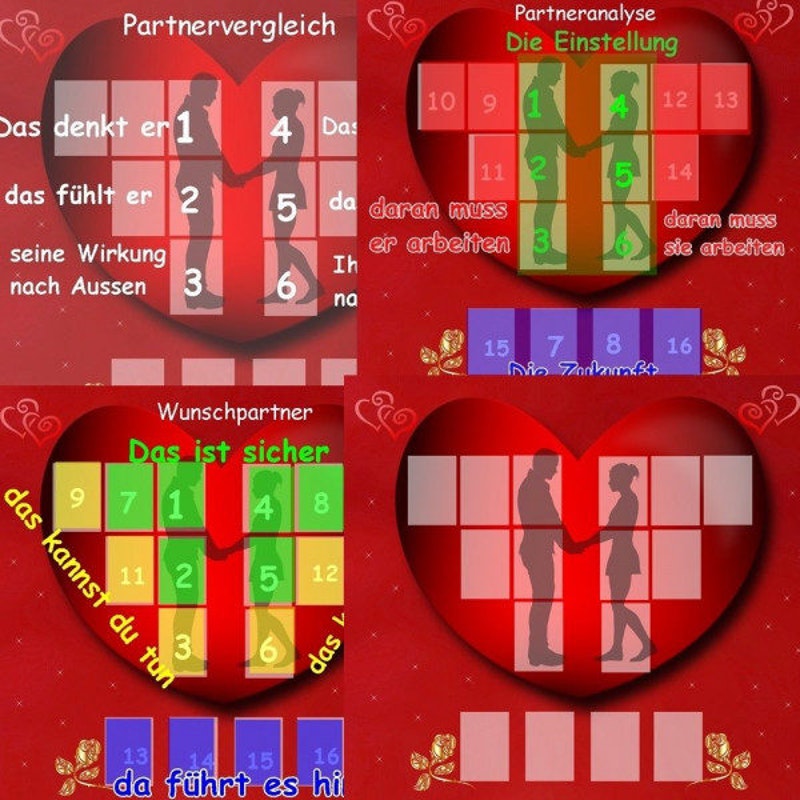 Liebesschablone / Lenormandkarten